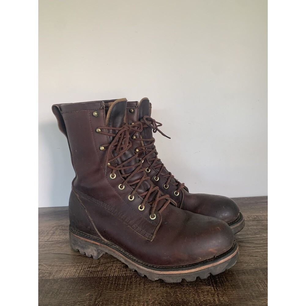 VTG Filson Highlander Brown Leather Hunting Boots Vibram Soles Made USA 9 D